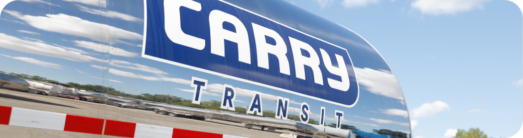 Liquid bulk truck with new Carry Transit logo